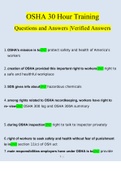 OSHA 30 Hour Training Questions 2022/2023 | Consisting Of 200 Questions With Verified Answers From Experts