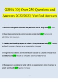 OSHA 30 Practice Questions 2022/2023 | Consisting Of 297 Questions With Verified Answers From Experts