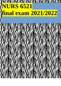 NURS 6521 final exam 2021/2022