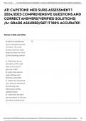 ATI CAPSTONE MED SURG ASSESSMENT 1 2024/2025 COMPREHENSIVE QUESTIONS AND CORRECT ANSWERS(VERIFIED SOLUTIONS) /A+ GRADE ASSURED/GET IT 100% ACCURATE!!