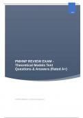 PMHNP REVIEW EXAM - Theoretical Models Test Questions & Answers (Rated A+)