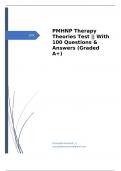 PMHNP Therapy Theories Test || With 100 Questions & Answers (Graded A+)