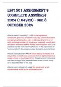 LSP1501 Assignment 9  (COMPLETE ANSWERS)  2024 (164920) - DUE 8  October 2024