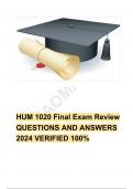 HUM 1020 Final Exam Review QUESTIONS AND ANSWERS 2024 VERIFIED 100%