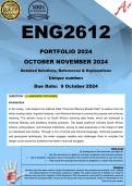 ENG2612 OCTOBER NOVEMBER PORTFOLIO (Q1 & Q2 COMPLETE ANSWERS) 2024 - DUE 9 October 2024