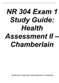 NR 304 Exam 1 Study Guide Health Assessment II - Chamberlain.