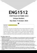 ENG2612 Portfolio (Q1 & Q2 October November ANSWERS)  2024 - DISTINCTION GUARANTEED