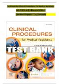 TEST BANK For Clinical Procedures for Medical Assistants, 11th Edition by Bonewit-West, Verified Chapters 1 - 23, Complete Newest Version