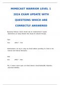 Mimecast Warrior Level 1 2024 Exam Update With questions which are correctly answered.