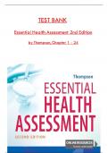 TEST BANK ESSENTIAL HEALTH ASSESSMENT 2nd edition, Janice Thompson 2023/2024{chapter1-24}