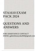 STA1610 Exam pack 2024(Introduction to Statistics)