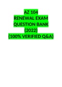 AZ 104 RENEWAL EXAM QUESTION BANK (2022) (100% VERIFIED Q&A)