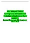 Test Bank for Dental Radiography Principlesand Techniques, 5th Edition, Joen Iannucci, Laura Howerton-All chapters-2022-2023
