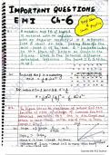 Class 12 Physics Hand Made Important Questions of Electro Magnetic Induction 