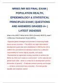 NR503 /NR 503 FINAL EXAM | POPULATION HEALTH, EPIDEMIOLOGY & STATISTICAL PRINCIPLES EXAM | QUESTIONS AND ANSWERS GRADED A+ |LATEST 2024/2025