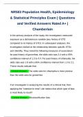 NR503 Population Health, Epidemiology & Statistical Principles Exam | Questions and Verified Answers Rated A+ | Chamberlain 