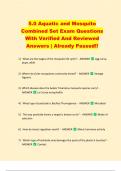 5.0 Aquatic and Mosquito  Combined Set Exam Questions  With Verified And Reviewed  Answers | Already Passed!! 