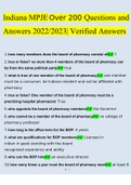 Indiana MPJE Exam Questions 2022/2023 | Consisting Of 243 Questions With Verified Answers From Experts