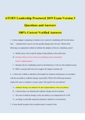 ATI RN Leadership Proctored 2019 Exam Version 3 Questions and Answers| 100% Correct Verified Answers