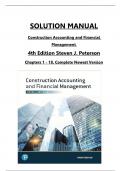 Solution Manual For Construction Accounting and Financial Management, 4th Edition by Steven J. Peterson, All Chapters 1 to 18 complete Verified editon ISBN:9780135232873