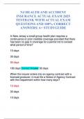 NJ HEALTH AND ACCIDENT INSURANCE ACTUAL EXAM 2025 TESTBANK WITH ACTUAL EXAM QUESTIONS AND 100% CORRECT ANSWERS| A+ STUDYGUIDE