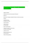 Physiology- Exam 1 SLCC Questions and Answers