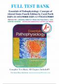 Essentials of Pathophysiology: Concepts of Altered States 4TH EDITION by Carol Porth TEST BANK