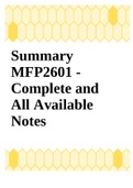 Summary MFP2601 - Complete and All Available Notes