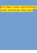 PVL2602 LONG QUESTIONS AND ANSWERS 2022/2023