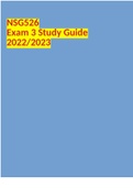 NSG526 Exam 3 Study Guide 2022/2023