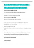 BMAL-590 BUSINESS FINANCE EXAM QUESTIONS AND ANSWERS WITH COMPLETE SOLUTIONS