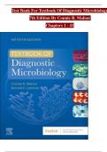 TEST BANK For Textbook Of Diagnostic Microbiology, 7th Edition By Connie R. Mahon, Verified Chapters 1 - 41, Complete Newest Version