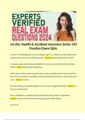 LA Life, Health & Accident Insurance Series 103 Practice Exam Q&A.  