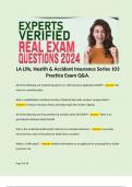 LA Life, Health & Accident Insurance Series 103 Practice Exam Q&A.