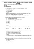 Test Bank for Ruppel’s Manual of Pulmonary Function Testing 11th Edition Mottram   Chapter 1 - 13 Updated Guide 2022