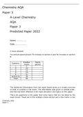 A-Level Chemistry AQA Paper 1,2 and 3