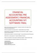 FINANCIAL ACCOUNTING PRE ASSESSMENT, FINANCIAL ACCOUNTING IVY SOFTWARE FINAL