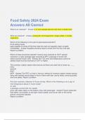 Food Safety 2024 Exam                             Answers All Correct	 2024 Exam                             Answers All Correct	