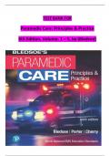 TEST BANK For Paramedic Care - Principles and Practice, 6th Edition, Volume 1 - 5 by Bledsoe, Verified Chapters, Verified Newest Version