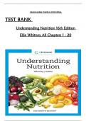 Test Bank For Understanding Nutrition 16th Edition by (Whitney/Rolfe's) All Chapters 1 to 20 complete Verified editon ISBN:9780357447512