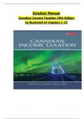 Solution Manual for Canadian Income Taxation 2022-2023 25th Edition by William Buckwold, Joan Kitunen, Matthew Roman, Updated Version