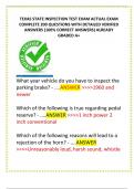 TEXAS STATE INSPECTION TEST EXAM ACTUAL EXAM  COMPLETE 200 QUESTIONS WITH DETAILED VERIFIED  ANSWERS (100% CORRECT ANSWERS) ALREADY  GRADED A+ 