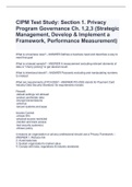 CIPM Test Study: Section 1. Privacy Program Governance Ch. 1,2,3 (Strategic Management, Develop & Implement a Framework, Performance Measurement)