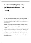 Speed laws and right of way Questions and Answers 100% Correct