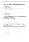 HIEU 201 LECTURE Quiz 1,Quiz 2,Quiz 3,Quiz 4,Quiz 5,Quiz 6,Quiz7,Quiz 8 (Each Version 3), HIEU 201-HISTORY OF WESTERN CIVILIZATION I, Liberty University