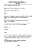 Complete Test Bank Canadian Maternity And Pediatric Nursing 2nd Edition Ricci Carman Kyle Questions & Answers with rationales (Chapter 1-51)