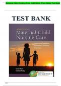 MATERNAL CHILD NURSING CARE 2ND EDITION WARD HISLEY LATESTTEST BANK QUESTIONS AND 100% CORRECT ANSWERS () ALL CHAPTERS INCLUDED