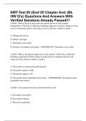 EMT-Test #3 (End Of Chapter And JBL HW Q's) Questions And Answers With Verified Solutions Already Passed!!!