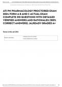 ATI PN PHARMACOLOGY PROCTORED EXAM 2024 FORM A B AND C ACTUAL EXAM COMPLETE 210 QUESTIONS WITH DETAILED VERIFIED ANSWERS AND RATIONALES (100% CORRECT ANSWERS) /ALREADY GRADED A+