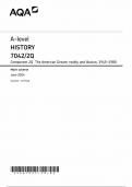 2024 AQA A LEVEL HISTORY PAPER 2Q MARK SCHEME (7042/2Q: Component 2Q The American Dream: reality and illusion, 1945–1980) 